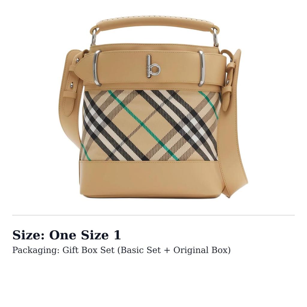 Burberry Rocking Horse Polyester Bucket Bag One Shoulder Crossbody Bucket Bag Small Women's Khaki 81032881