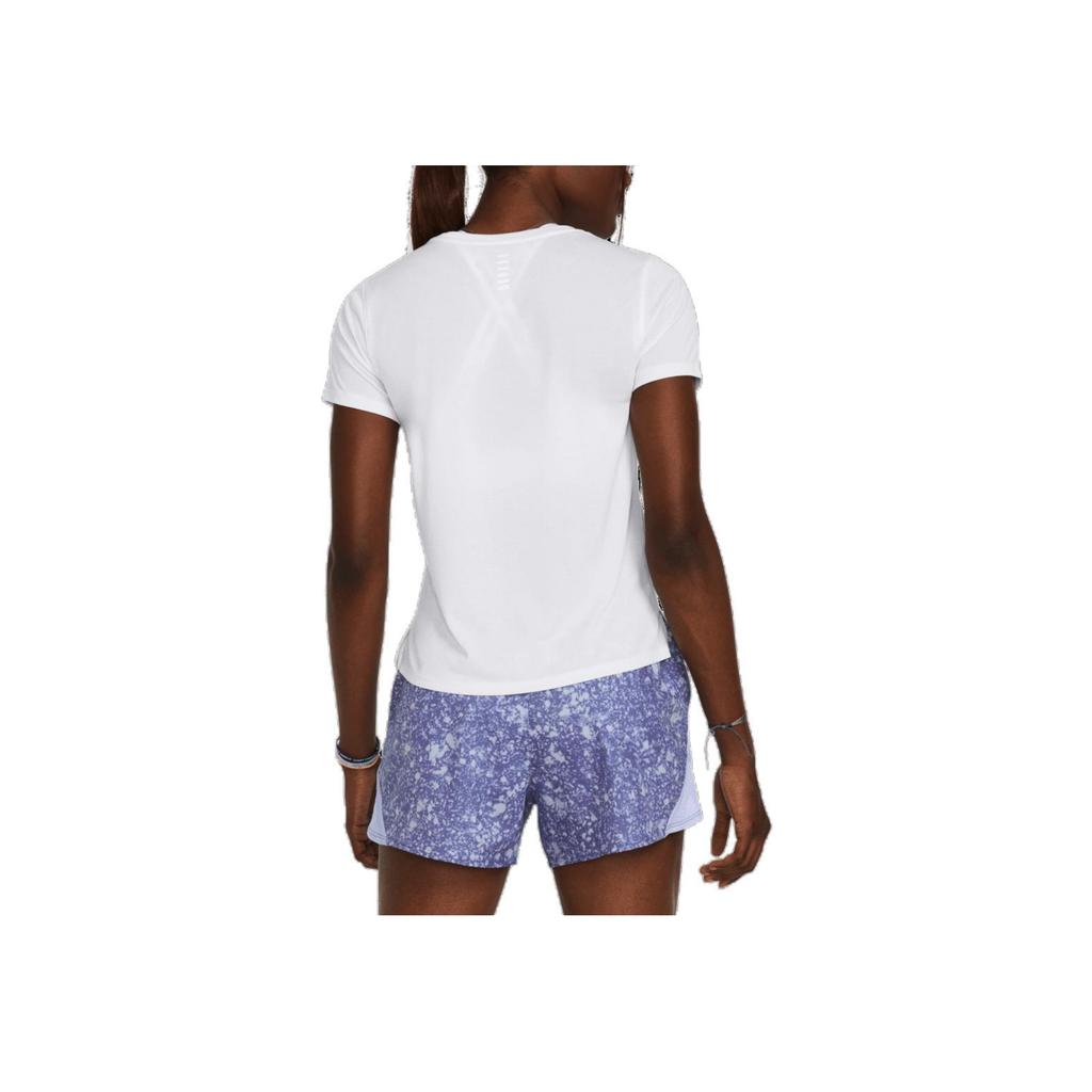 Under Armour Solid Color Brand Logo Round Neck Casual Pullover Short Sleeve T-Shirt Women T-Shirt White 1382434-100