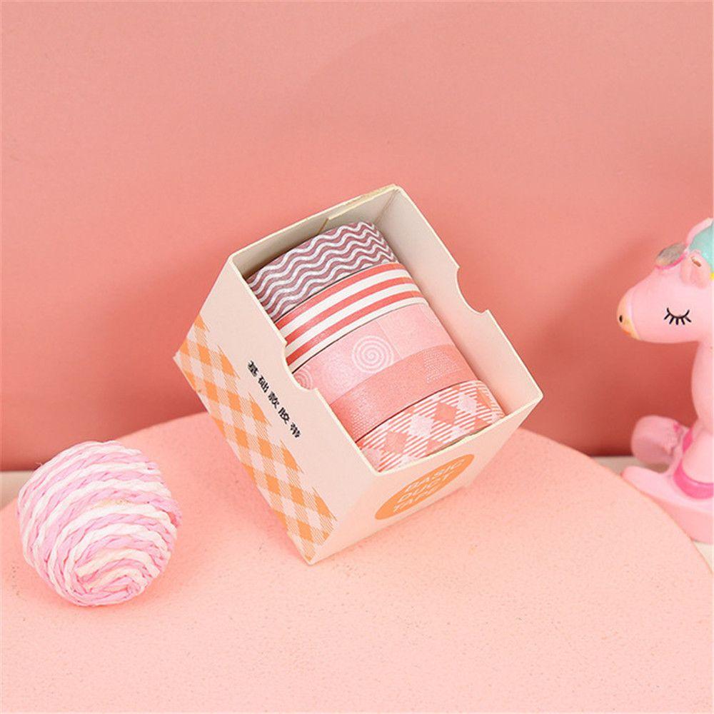 5Rolls/box Decorative Stationery School Adhesive Scrapbooking Washi Tape Masking Tape
