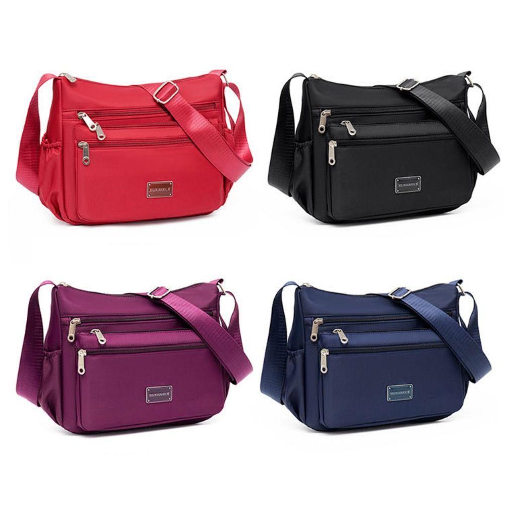 Fashion Nylon Messenger Bags Large Capacity Solid Color Crossbody Pack Casual Waterproof Underarm Bag Women Girls