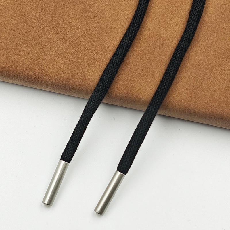 6mm Polyester Cotton Crochet Round Cord Hoodie Drawstring for Sportswear Pants with Alloy Cord End.