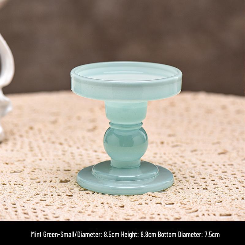 

Luxury Pink French Glass Candlestick for Romantic Weddings and Candlelight Dinners