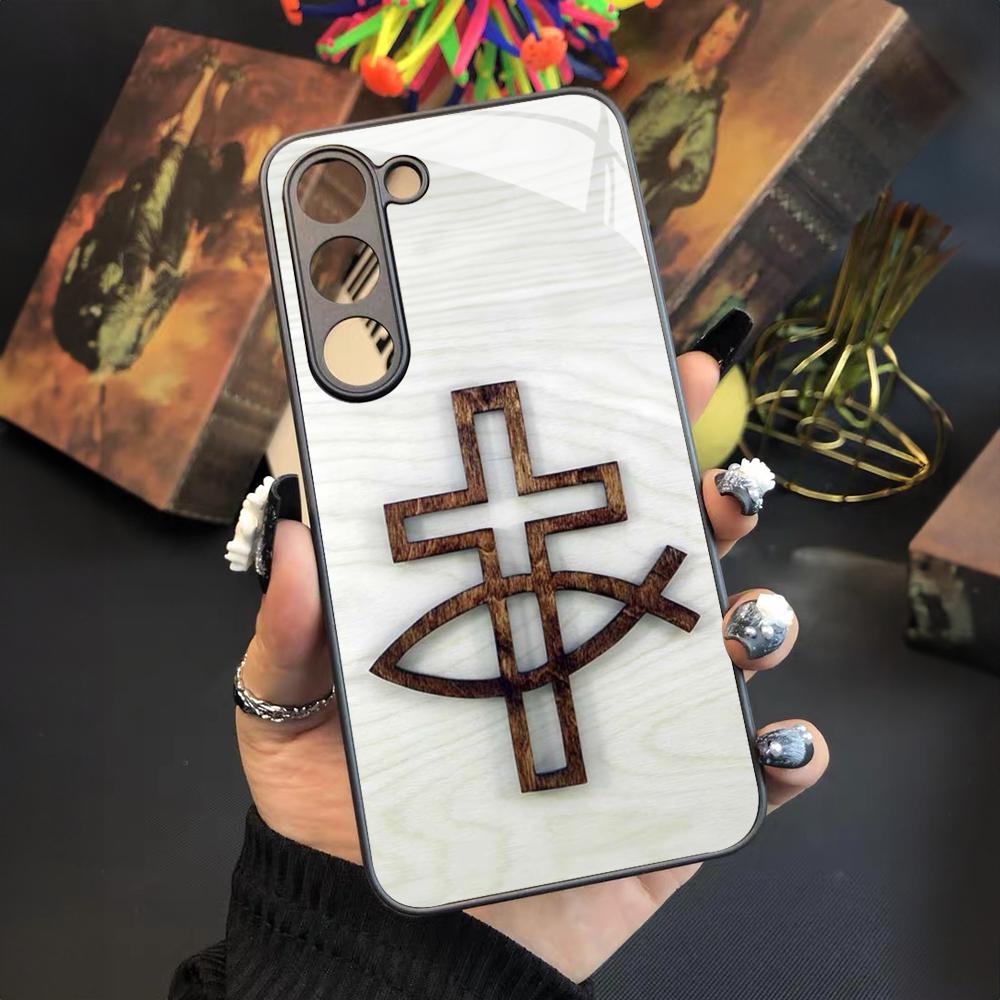 Fish Symbol Jesus Christ Christian Phone Case for Samsung Galaxy S24 S23 S22 S21 S20 A24 A34 A54 A53 Note20 M54 Fe Ultra Plus Gl