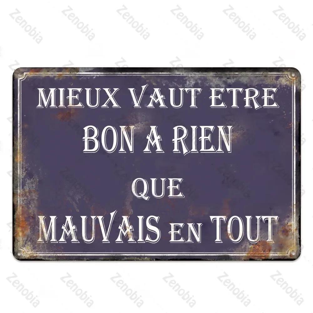 Vintage French Retro Metal Tin Sign Bar Pub Club Wall Decor Iron Painting Decorative Plate
