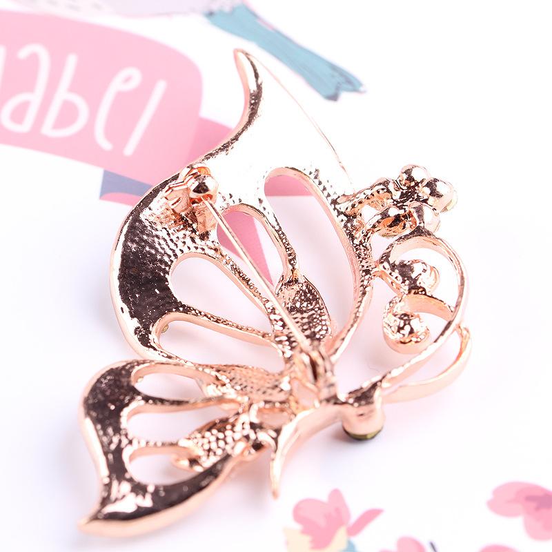 Fashion Cat's Eye Stone with Diamonds Butterfly Small Fresh Brooch Sober and Fashionable Clothing Accessories Corsage Brooch Pins Brooch Jewelry