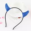 Sequins Halloween Hair Hoop Cloth Cow Horn Hairband Funny   Adult