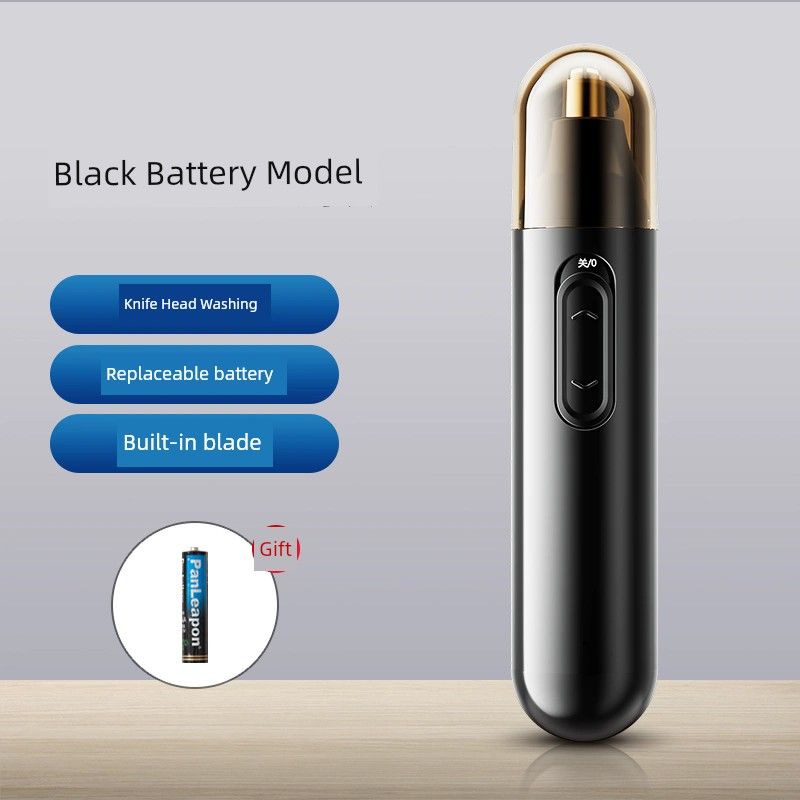 

Electric Nose Hair Trimmer for Men, Nostril Shaving Tool, Universal Nose Hair Cleaning Scissors for Women, 696 Battery Model [Black]
