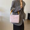 Chic Beaded Handheld Bag For Women 2024 Trendy Wooden Tote In Soft Colors