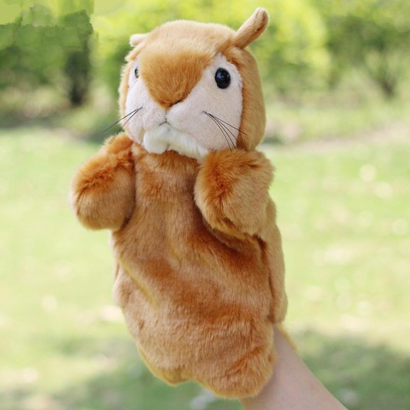 Animals Squirrel Plush Hand Puppet, Baby Kids Gift 27cm