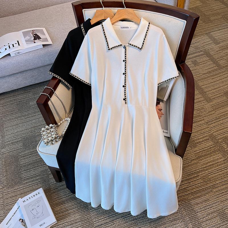 Plus Size Women s Slimming Summer Dress, Mid-Length Skirt, Style 7109 3XL