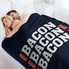 Bacon Bacon Bacon Funny Lover Throw Blanket Faux Fur Soft Warm Blanket for Bed
