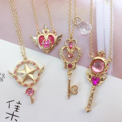 Anime Sailor Moon Anhänger Halskette Für Frauen Mädchen Kristall Flügel Herz Choker Halskette Modeschmuck Party Cosplay Requisiten