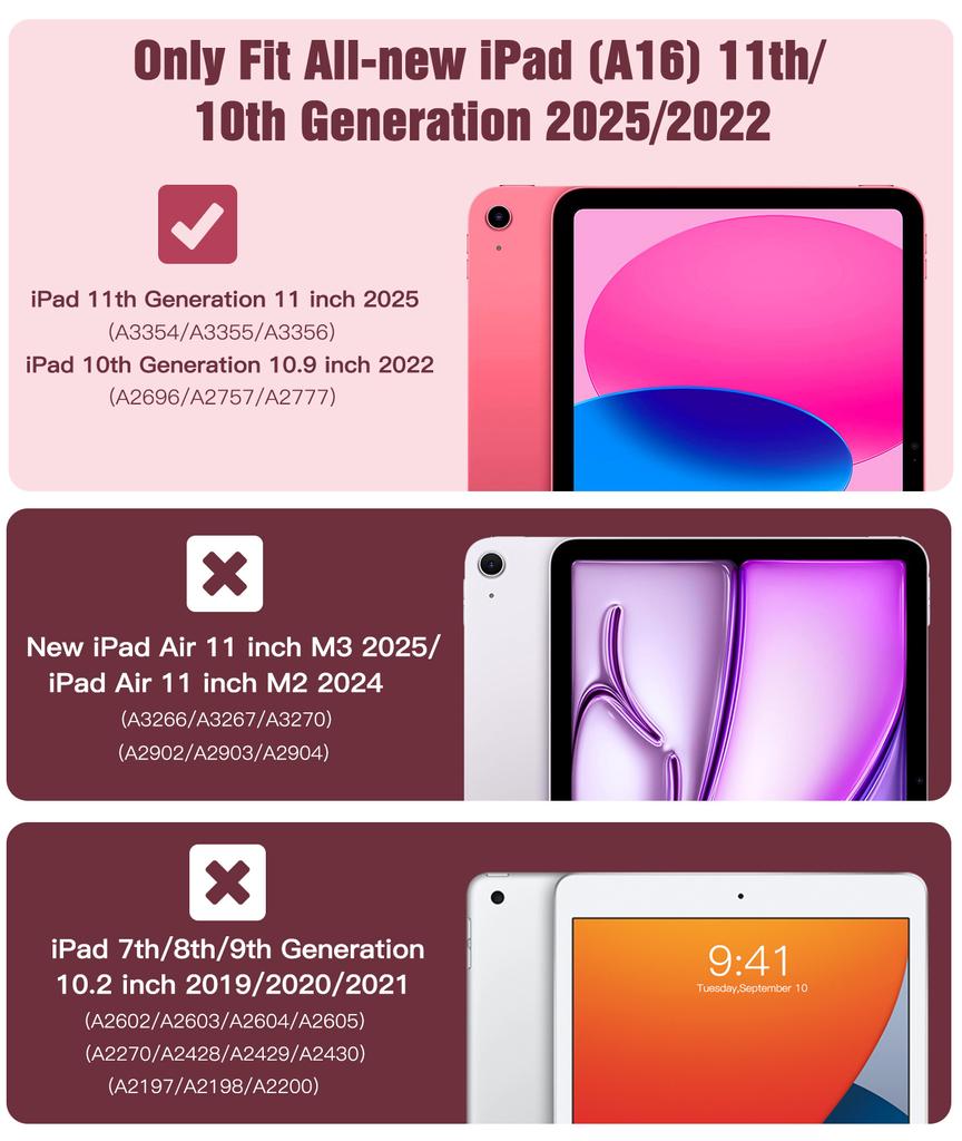 Case for IPad (A16) 11th Generation 11Inch 2025,iPad 10th Gen Case 2022 with Screen Protector Heavy Duty Shockproof Rugged Cover