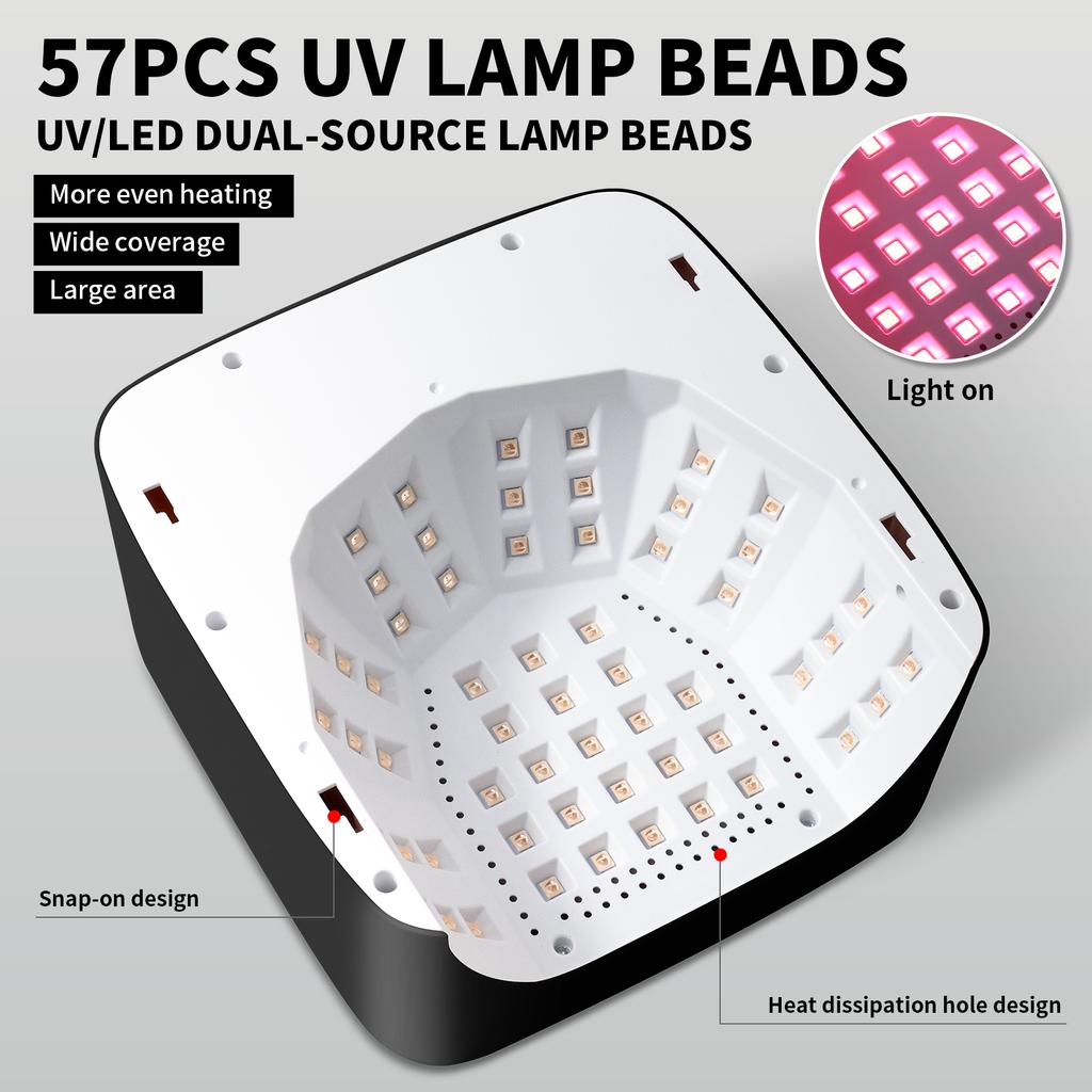 SUN S50 UV LED Nail Dryer Rechargeable 57 LED Lamp Beads Nail Lamp Professional Curing of All Gel Nail Polish Curing Lamp Tools