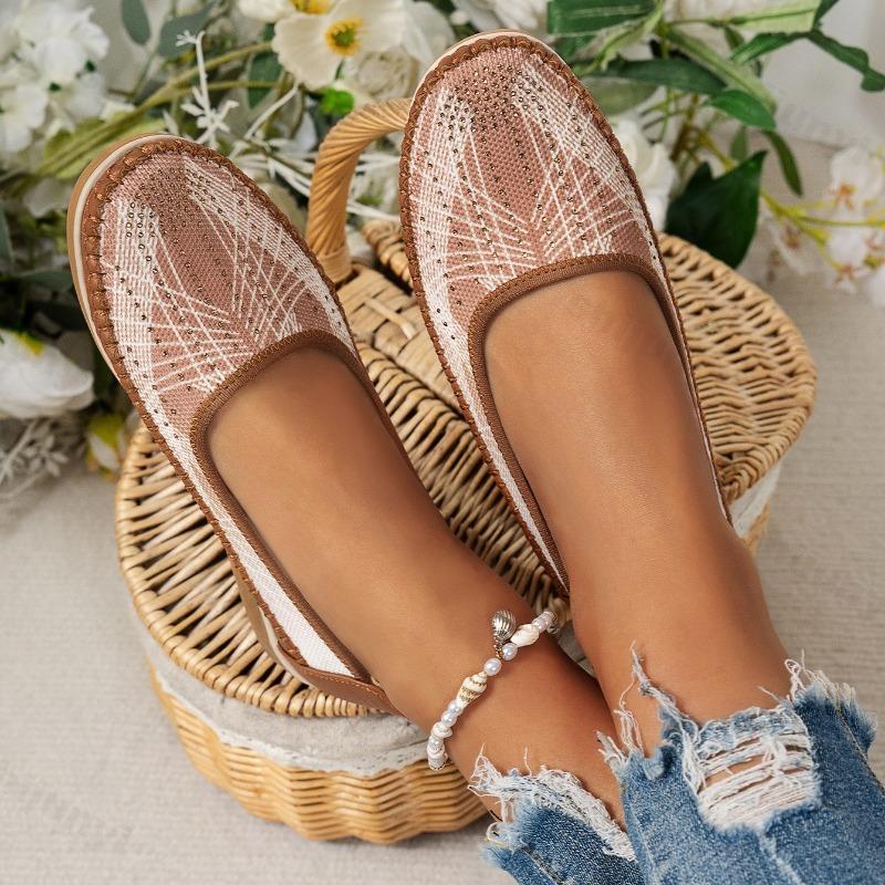 Fashion Hollow Breathable Stitching Women's 2025 Summer Flat Loafers Fashion Trend Versatile Shoes Comfortable Lightweight Single Shoes