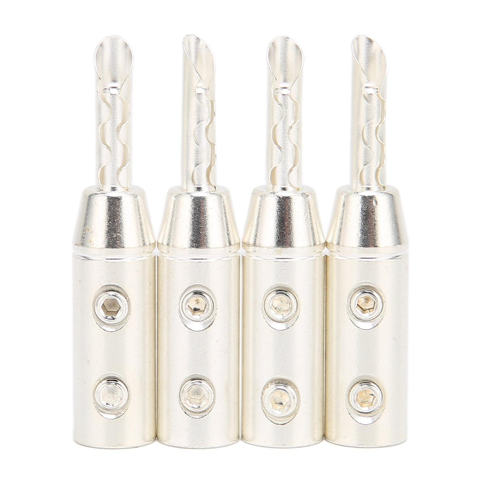 

4 шт. BA1417 BFA Banana Plug посеребренный банановый разъем для диаметра 7 мм0.3 дюйма акустического провода