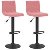 Bar Stool Set of 2 Pink Velvet