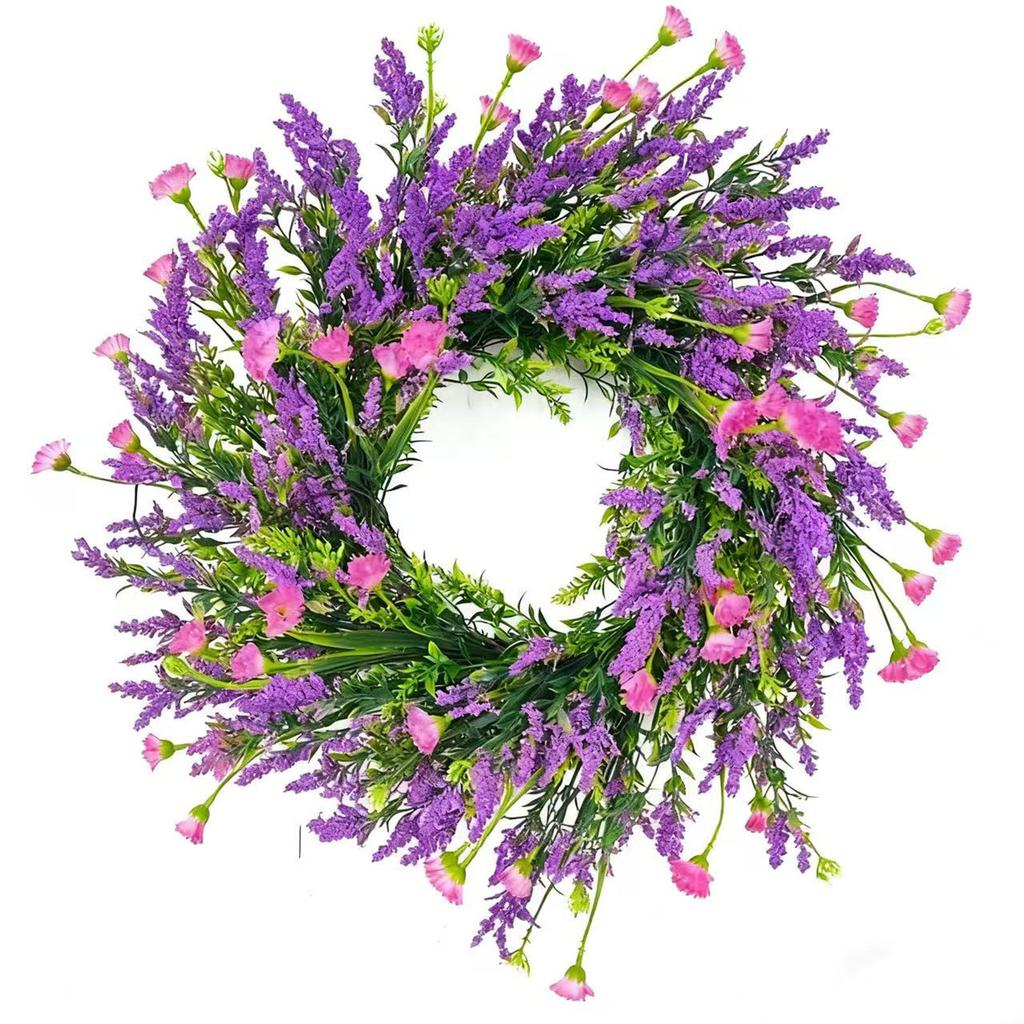 Artificial Floral Wreath, And Purple Lavender Wreath, Spring Decoration