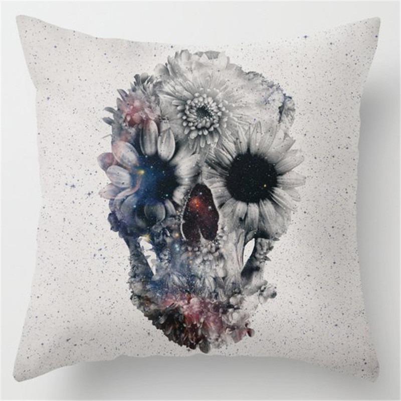 Față de pernă în talie pentru scaun de birou, în stil punk, cu craniu, pentru decorarea casei, față de pernă pentru canapea
