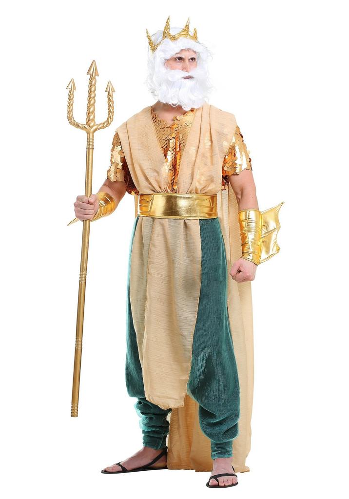 Cosplay Halloween starořecký mořský bůh král draků mořská panna šaty, král moře Poseidon mořské po páru šaty