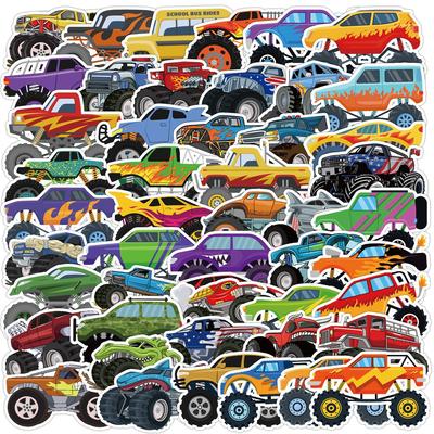 50/100PCS Monster Truck Graffiti Stickers Laptop Phone Decorative Stickers Waterproof Children's Stationery Stickers