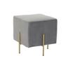 DKD Home Decor-Footstool DKD Home Decor Scandi Gray Golden Metal Velvet 42 X 42 X 45 Cm