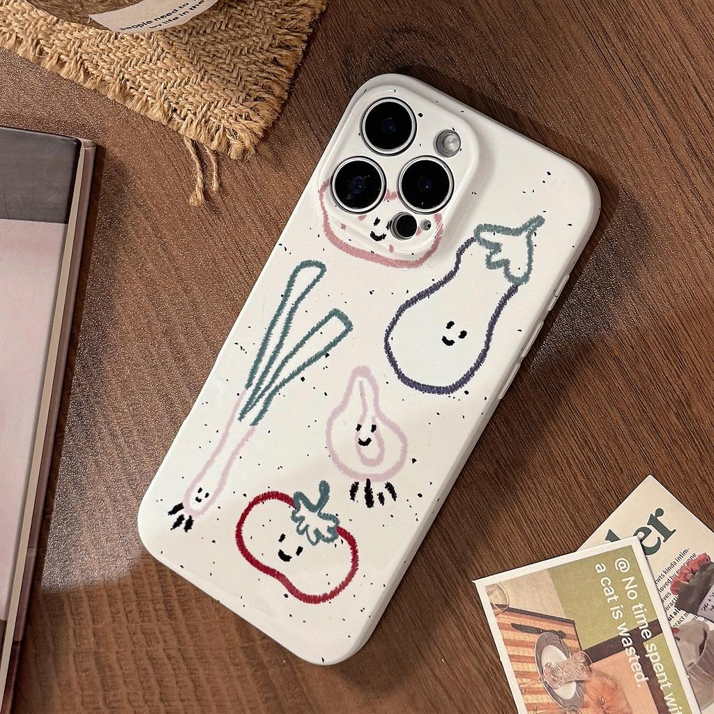 Filin graffiti vegetables suitable for apple 17 mobile phone case iphone16 all-inclusive 15promax niche 13 soft