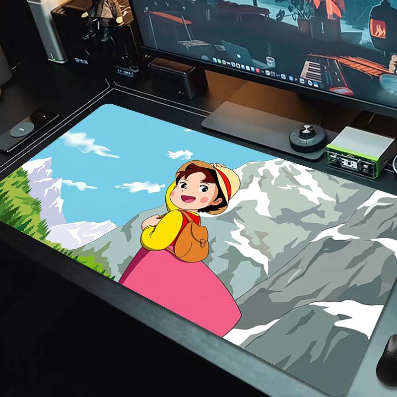 Heidi Alps Cartoon Large Size Mouse Pad Large Gaming Table Cushion Non-slip Laptop Tablet Big Mousepad XXL Mat Mini PC Playmat With Lock Edge