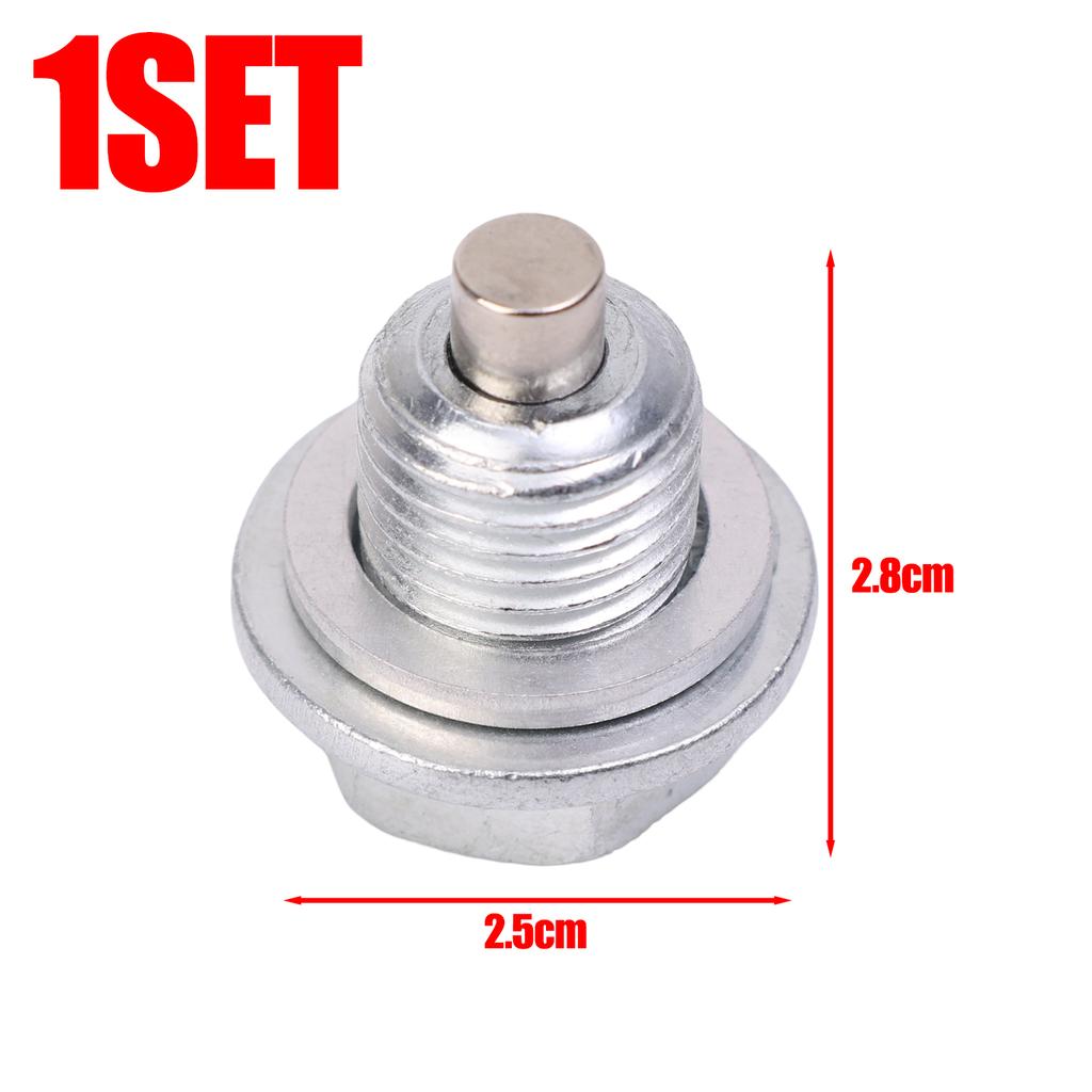 Car Engine Oil Pan Drain Plug Bolt M14*1.5 Silver with Washer Magnetic Oil Drain Screws Seal Ring for Modern Kia Accessories