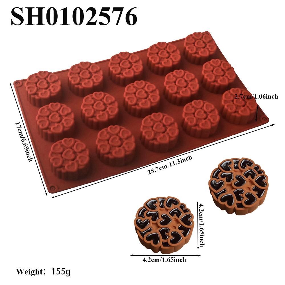 

15-ячеечная спиральная форма для пудинга в форме цветка, вогнутая форма, ступенчатый дизайн в форме сердца, силиконовая форма для торта, мусс, десерт, инструменты для выпечки