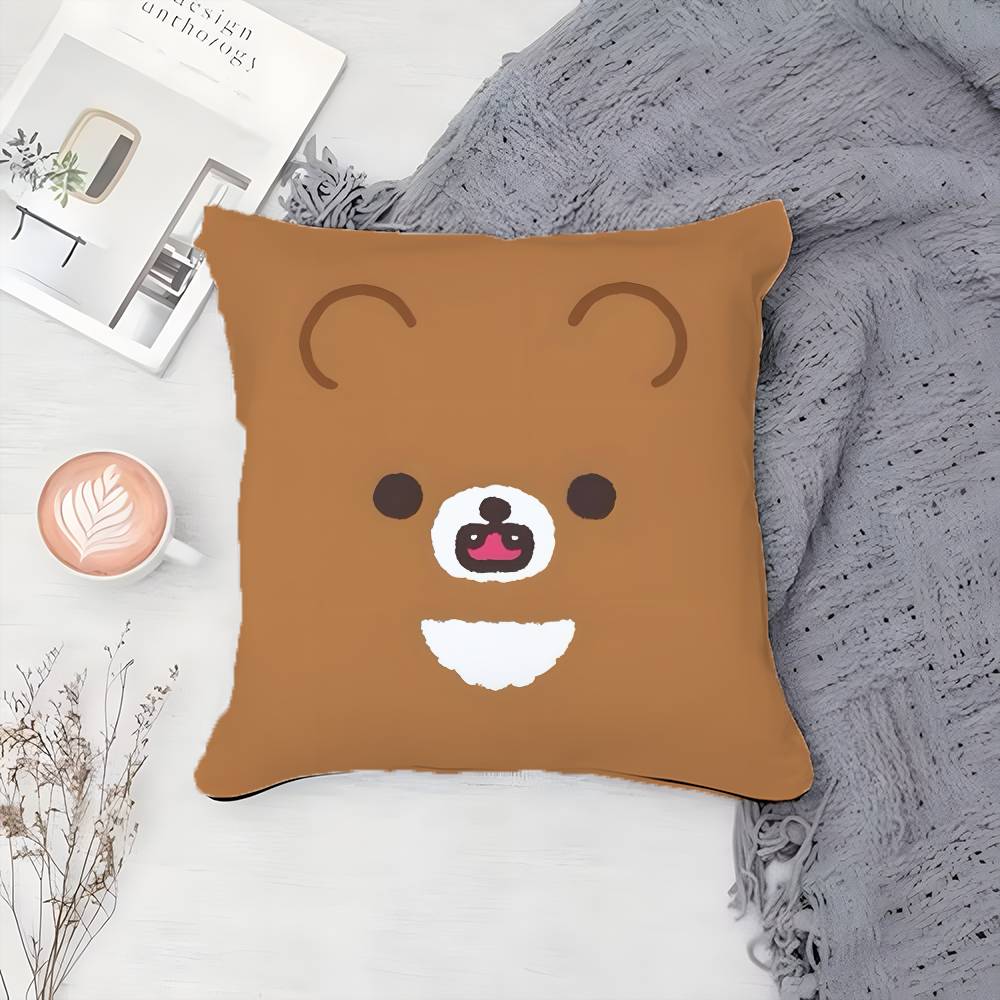 Cute R-Rilakkumas-MT Warmth Companionship Pillow Case Printing Pillowcase Living Room Sofa Cushion Cover Bedroom Room Decor