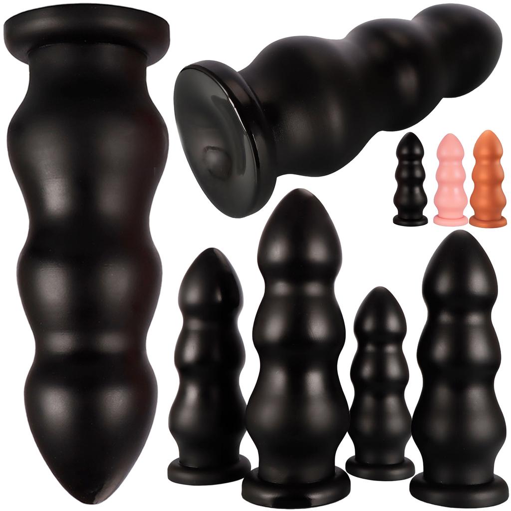 NEW 4 Size Big Huge Anal Beads Butt Plug Smooth Soft Silicone Anal Plug Dilatador Anal Dildo Penetration Anal Toys Big Buttplug