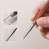 Wood Handle Double End Nail Mixing Gel Pen Silicone Carving Painting Pen For Powder Applica Multi-Function Dotting&Detail Brush