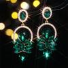 Orecchini di alta qualità con strass in vetro colorato, temperamento femminile, orecchini esagerati, orecchini da donna, 1 paio