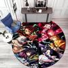 Classic Japanese-style Cartoon Demon Slayer Round Rug, Home Soft Decorative Anti-slip Yoga Mat and Chair Mat, Outdoor Floor Mat Carpet K23