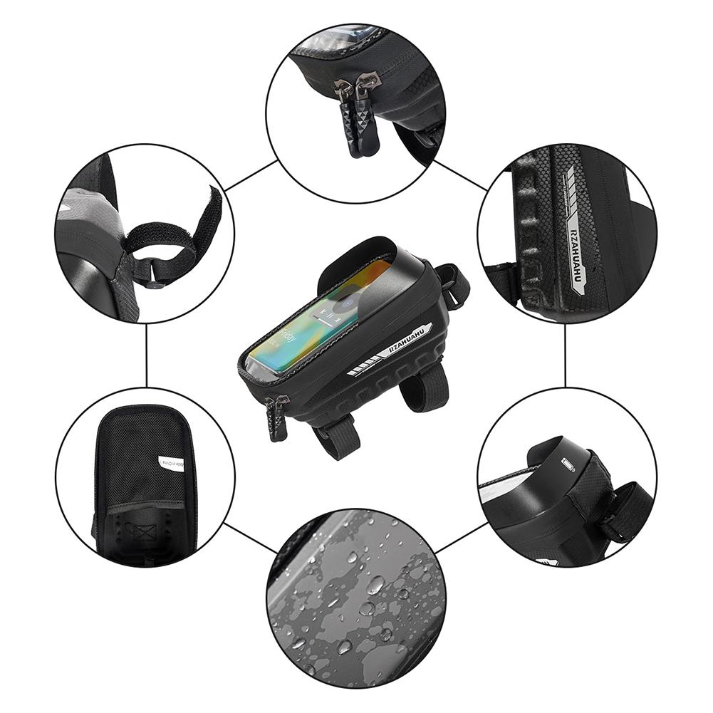 Touch Screen Bicycle Bag EVA Bicycle Front Frame Bag Bike Top Tube Bag Stylish Bike Front Top Tube Frame Bag Fit for 7 In Phones
