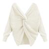 European Fashion Batwing Sleeve Knit Sweater with Cross Back Design for Women