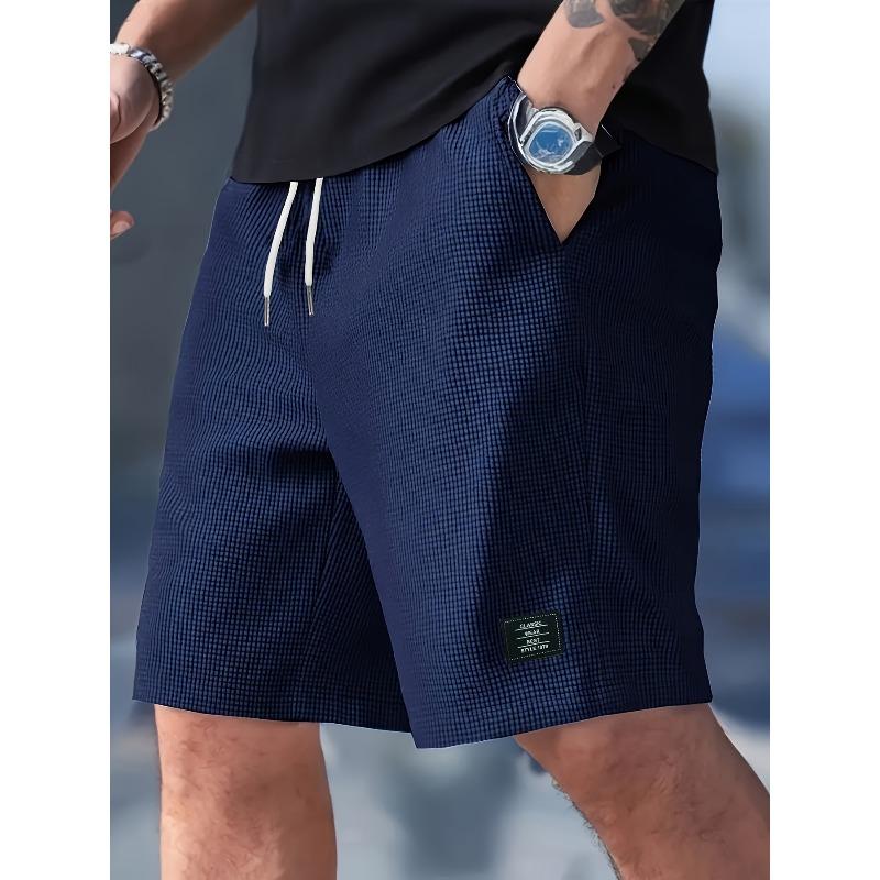Men s Summer Casual Beach Shorts, Fashion Stylish Shorts S тёмно-синий