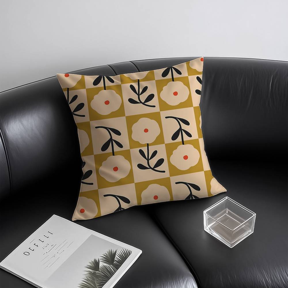 O-Orla Kiely Flower Pillow Case Anti-dustmite Invisible Zipper Sofa Bed