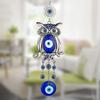 Owl Evil Eye Wall Hanging – Handmade Metal & Glass Nazar Protection Charm | Spiritual Home & Office Décor |
