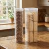 Plastic Food Storage Container Transparent Round and Rectangular Design Pantry Organizer Space Saving Cookie Storage Box