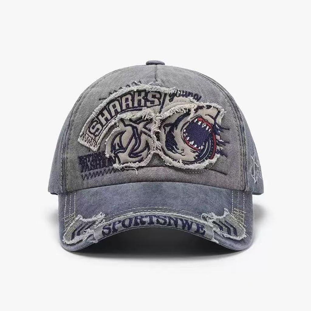 Personalized SHRRKS Shark Baseball Hat Vintage Washed Dad Hats Fashionable Outdoor Leisure Sunscreen Cap Golf Caps