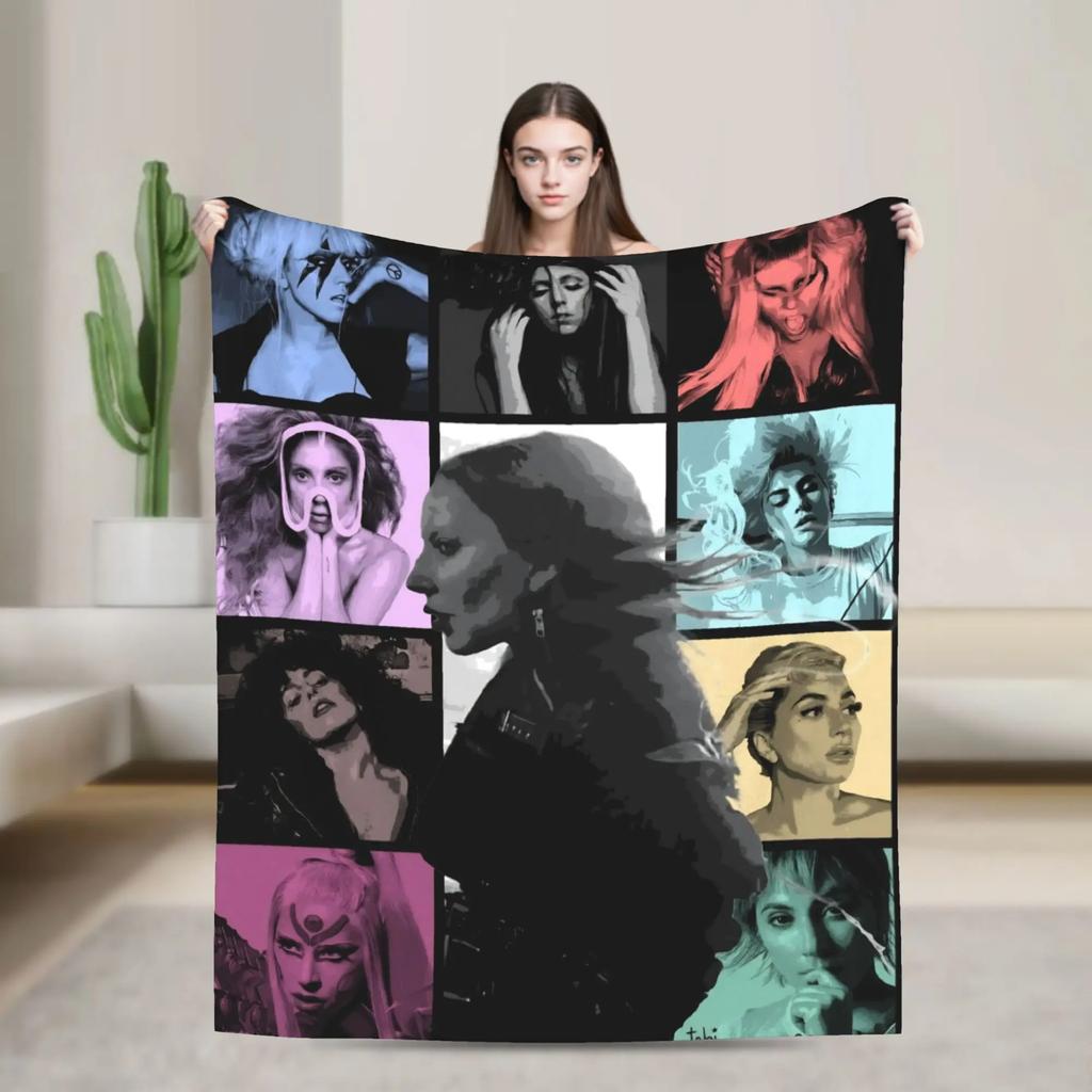 Lady Gaga Stupid Love Album Inspired Soft Plush Throw Blanket Warm Flannel Bedspread Sofa Cover Home Decor