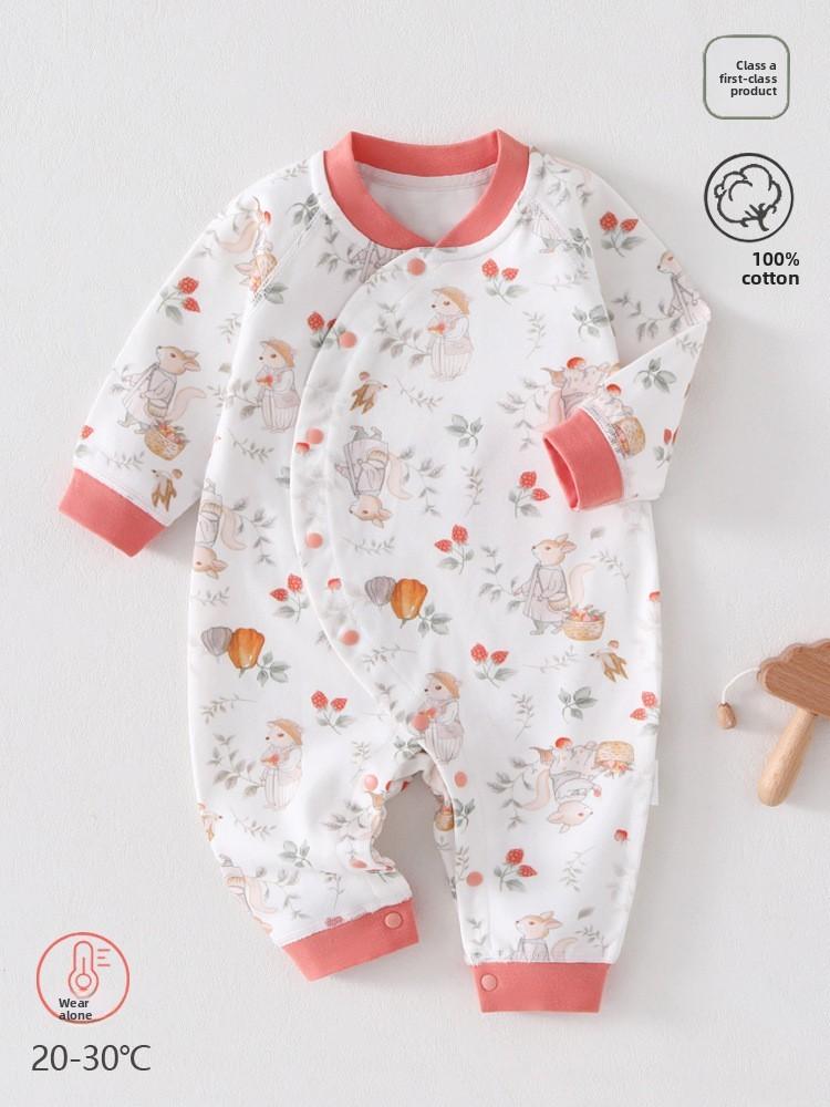 Newborn Cotton Baby Romper With Antibacterial Fabric Long Sleeve For Spring Autumn Infa