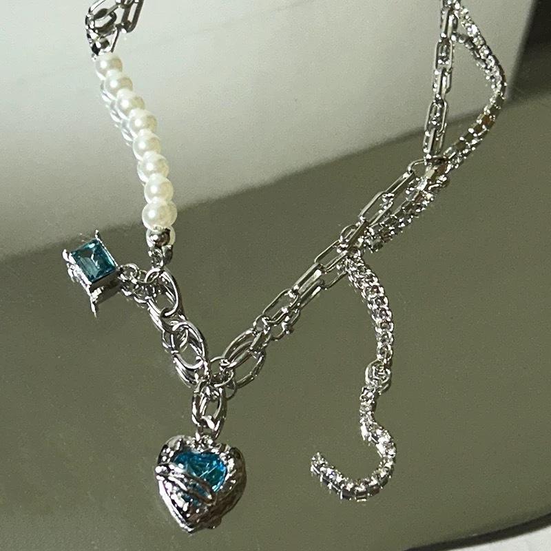 

Сердце Океана~ Тонкая Морская Синяя Любовь Циркониевое Ожерелье Женский Дизайн Нишевый Универсальный Чистое Желание Премиальные Аксессуары