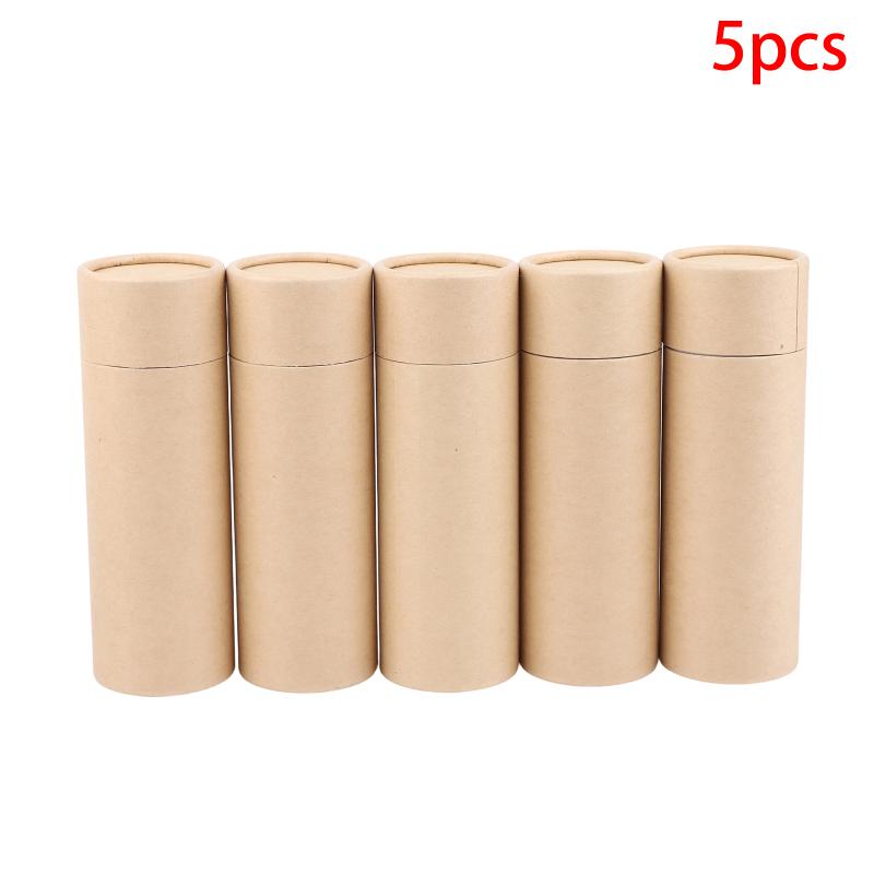 1/3/5/10 Piezas Tubos de Cartón Kraft Contenedores Redondos de Papel Kraft Para Lápices Lata de Té Café Cosméticos Manualidades Regalo