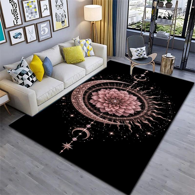 Mystical Lunar Phases Art Print Carpet Floor Mats Printing Christmas Gifts Fashion Art