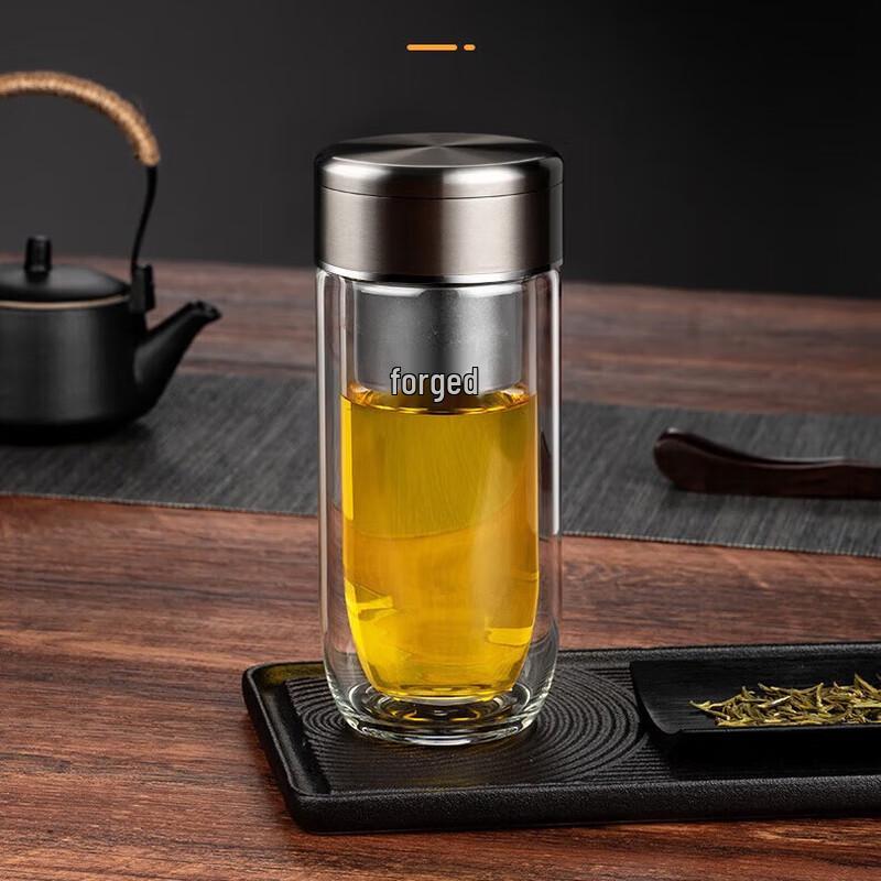 Xeno XN-6661 Double-Layer Tea Infuser Glass Cup