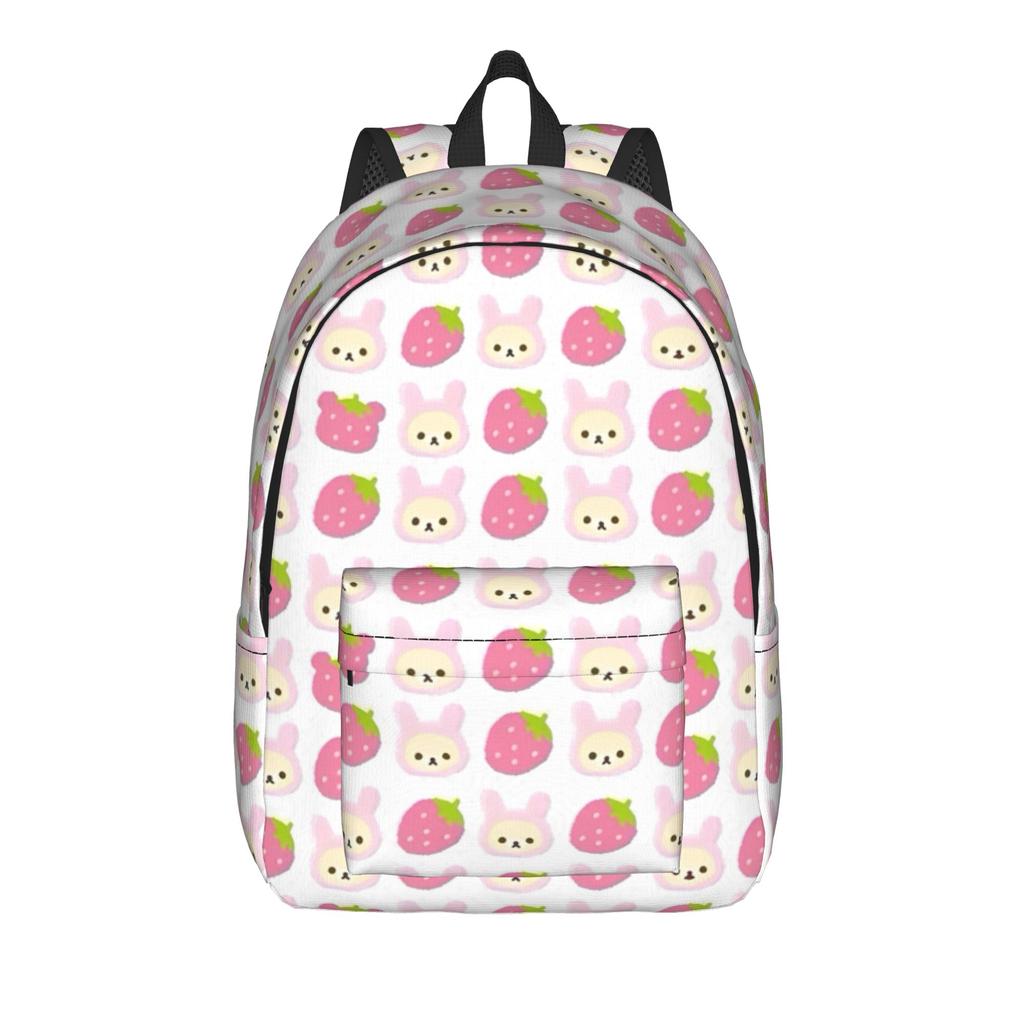 Rilakkumas Cartoon Backpack for Men Women Teenage Student Work Daypack Laptop Canvas Bags Outdoor