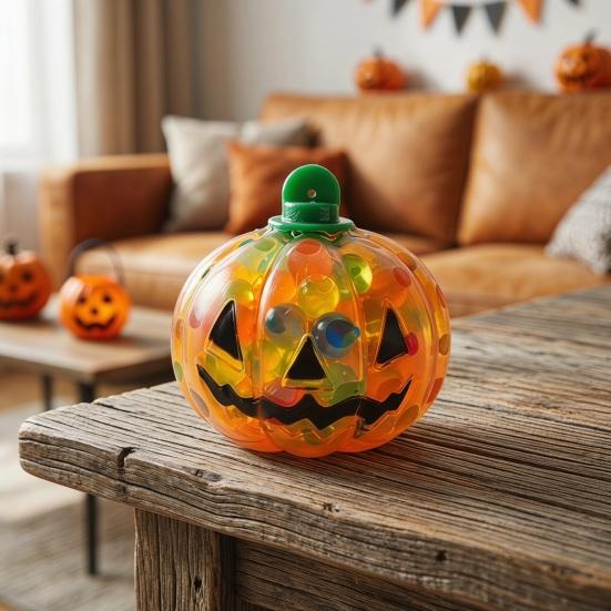 Halloween Pumpkin Squeeze Toy Stress Relief Cartoon Pumpkin Sensory Toy Soft Stretchy Bead Filled Pumpkin Pinch Toy Party Favors